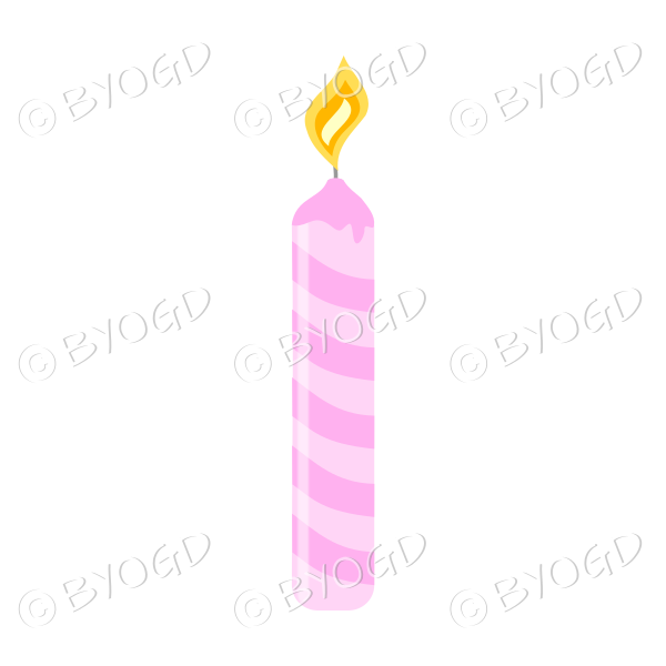 pink birthday cake candle