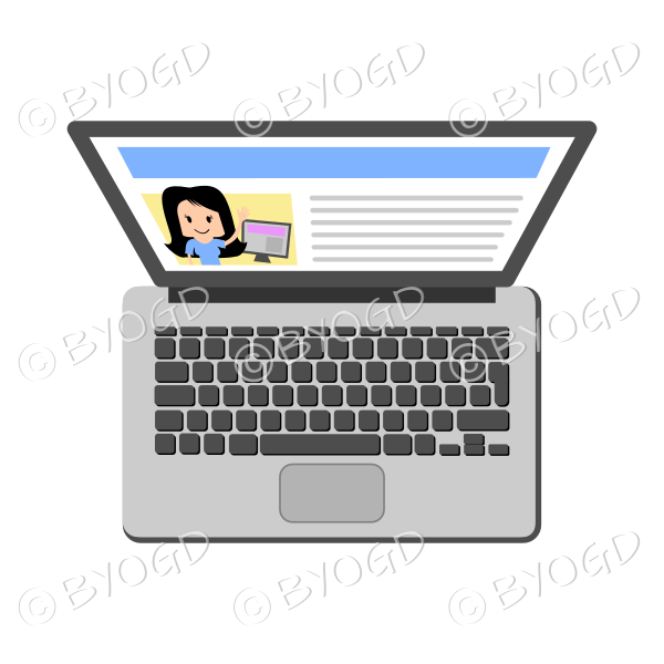 Laptop computer with purple website