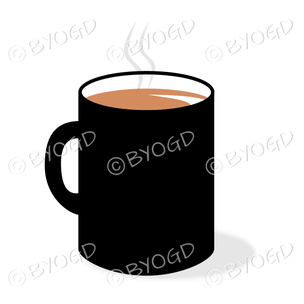 Coffee/tea in a black mug/cup
