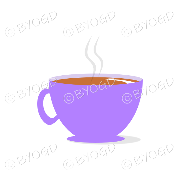 Coffee/tea in a purple mug/cup