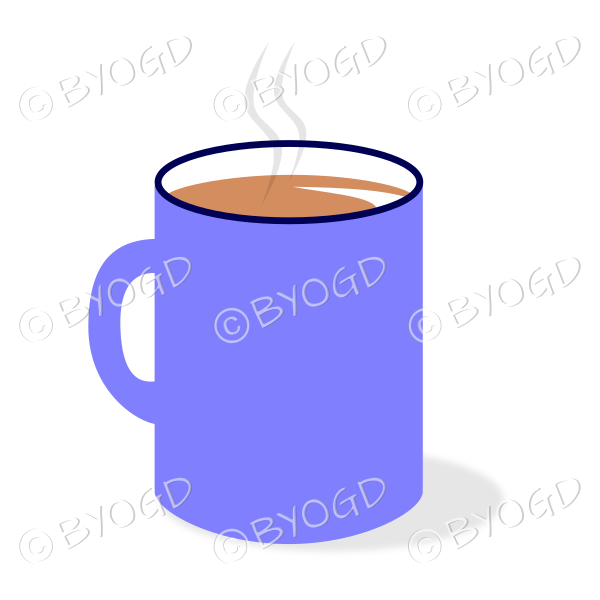 Coffee/tea in a purple mug/cup - side view