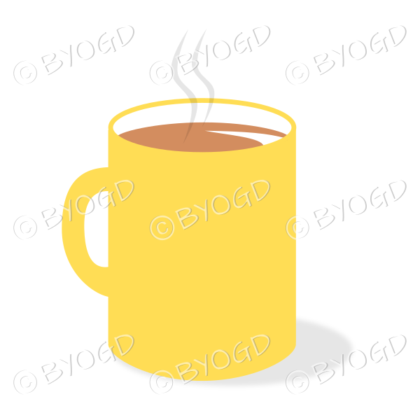 Coffee/tea in a yellow mug/cup