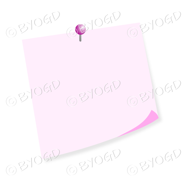 Light Pink pinned post-it note - add your own message!