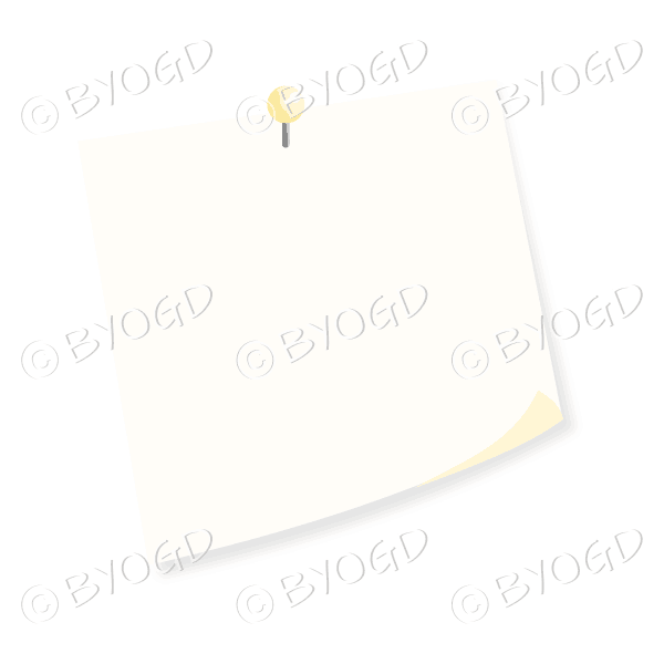 Yellow pinned post-it note - add your own message!