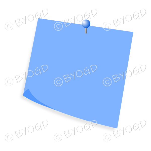 Blue pinned post-it note - add your own message!