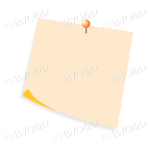 Orange pinned post-it note - add your own message!