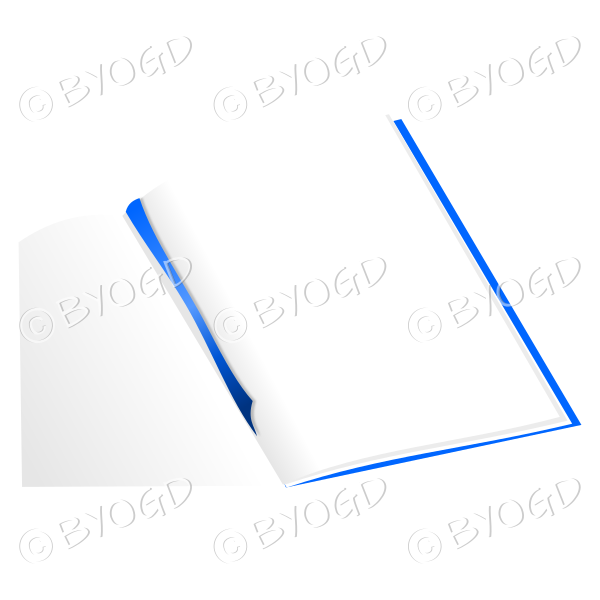 Blue open blank notebook