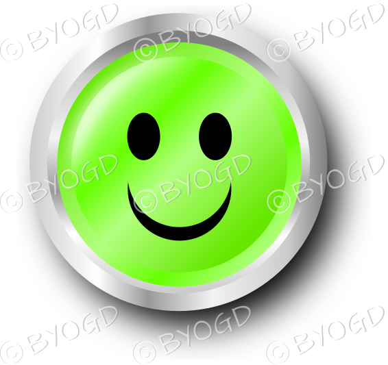 Green smiley face button