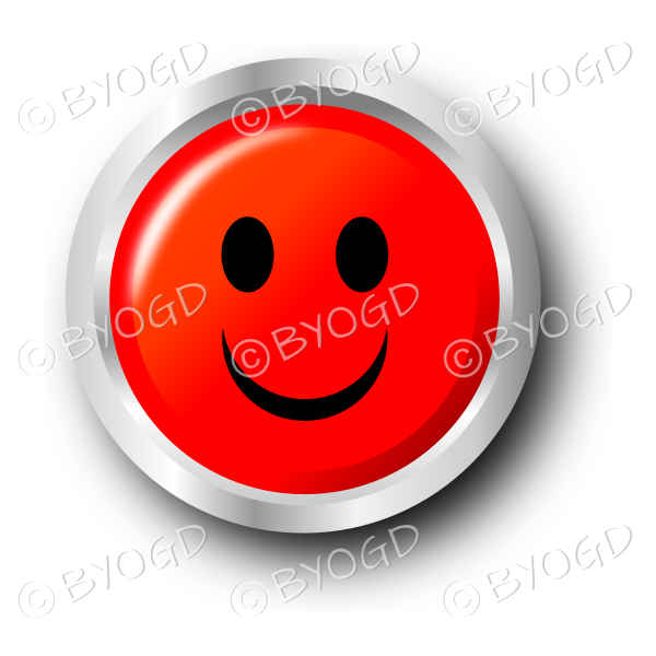 Red smiley face button