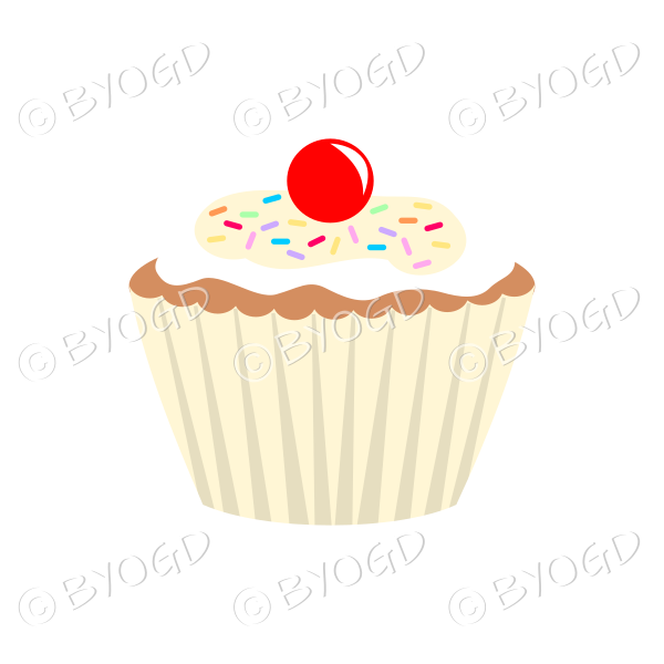 Yellow vanilla cupcake or muffin