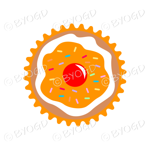 Orange cupcake or muffin - top view