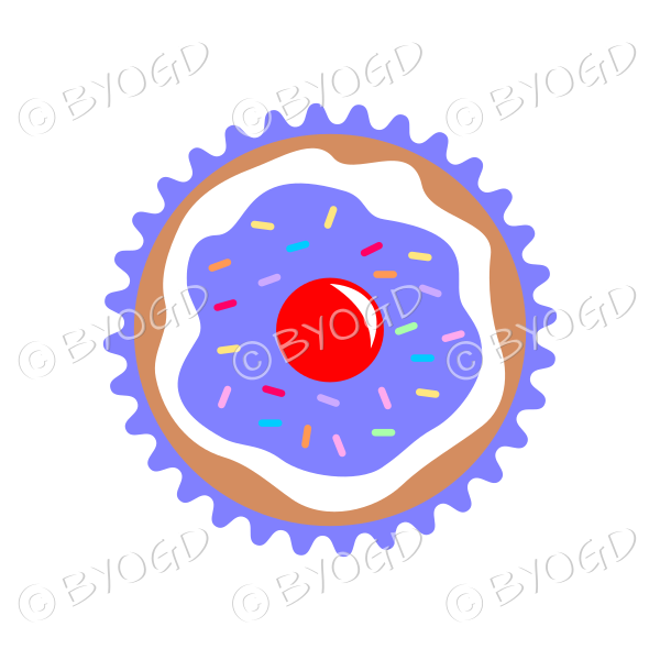 Purple cupcake or muffin - top view