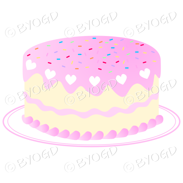 Pink birthday celebration cake