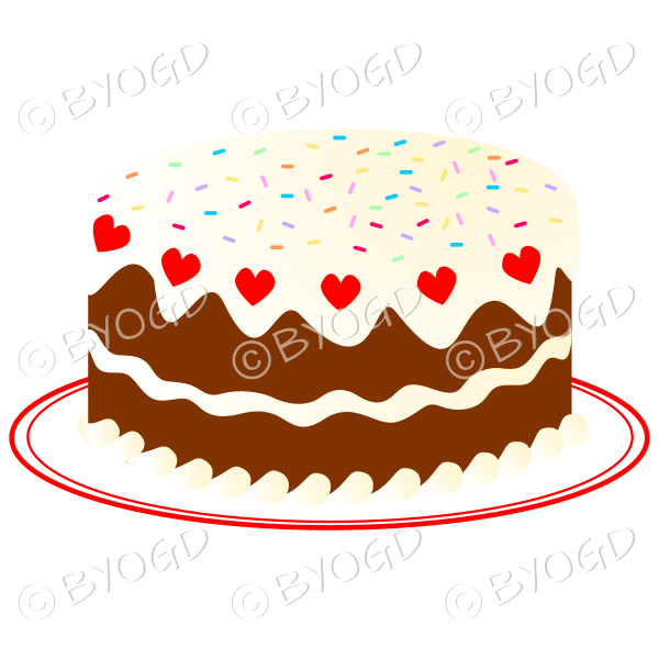 Vanilla chocolate birthday or celebration cake