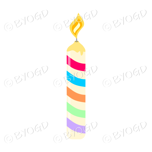 Multicoloured Birthday cake candle