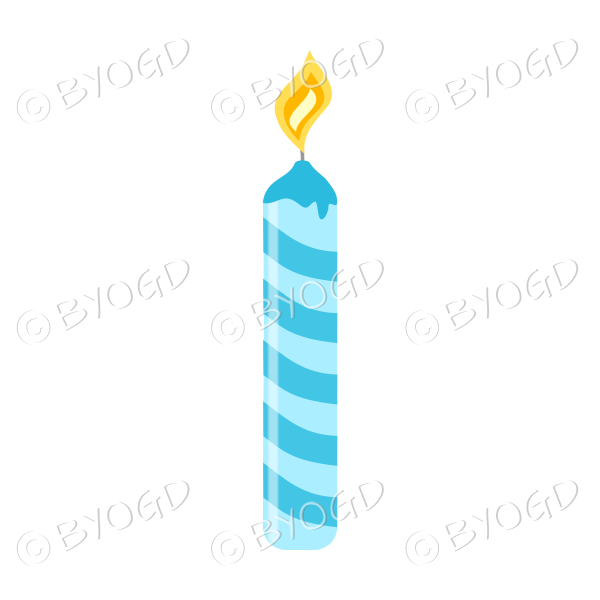 Blue Birthday cake candle