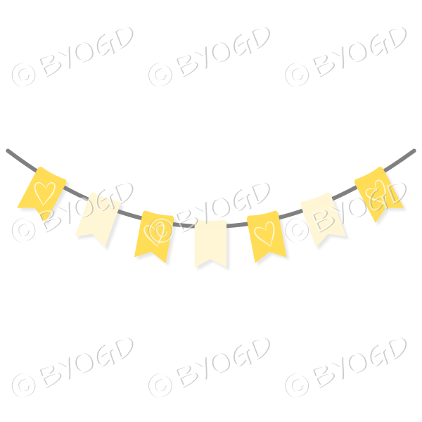 Dark and Pale Yellow Bunting Flags