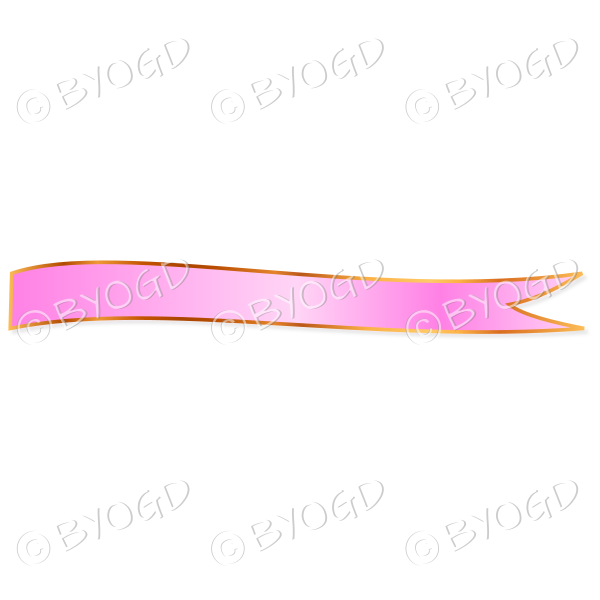 Pink Ribbon Banner edged in gold