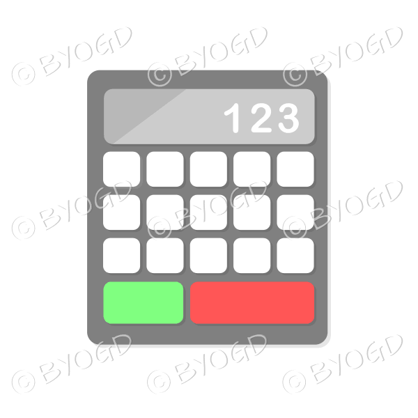 Desk calculator with grey display bar