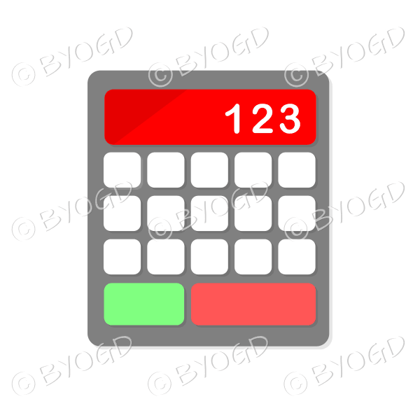 Desk calculator with red display bar