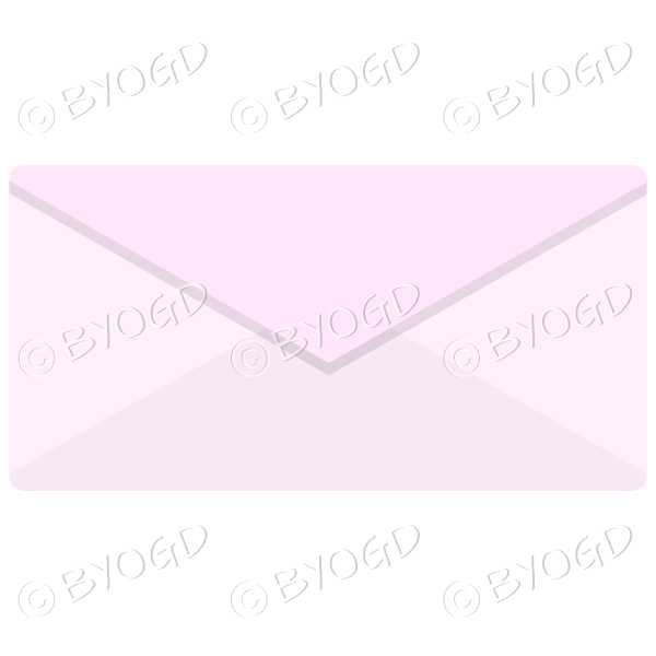 Plain pale pink envelope top view