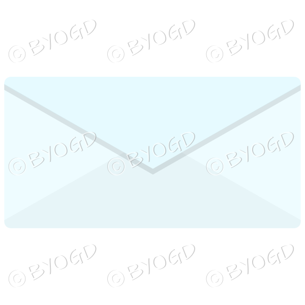 Light blue envelope top view