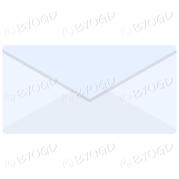 Pale blue envelope top view
