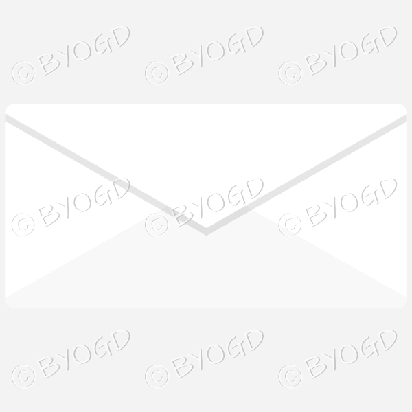 Plain white envelope top view