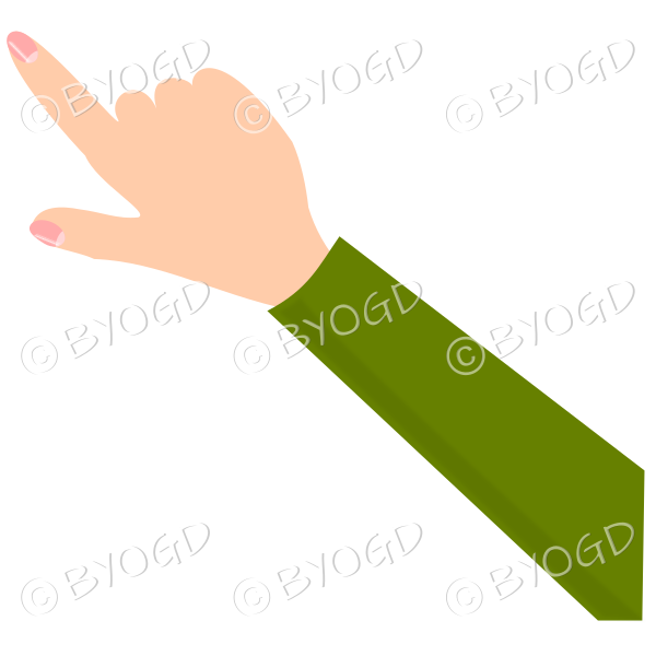 Hand pointing - green sleeve