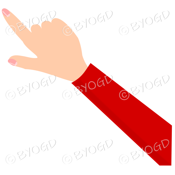 Hand pointing - red sleeve
