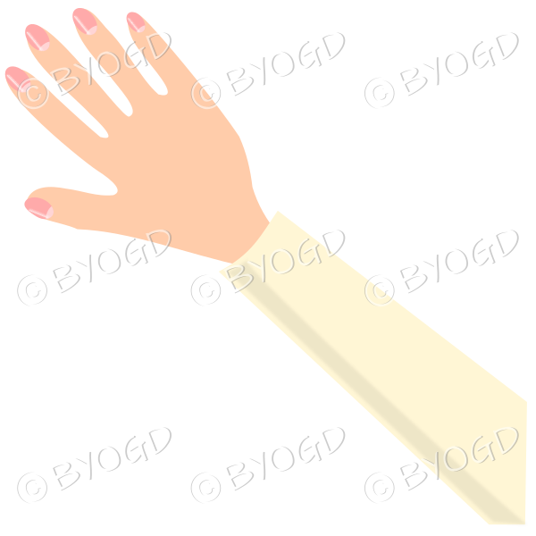 Hand reaching - yellow sleeve