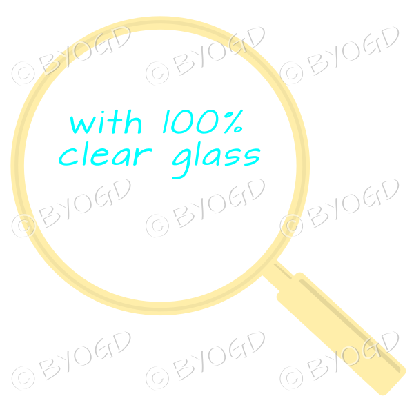Yellow magnifying glass with clear glass