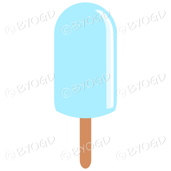 Fruity blue ice lolly or popsicle