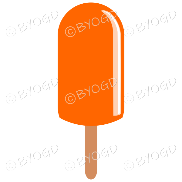 Fruity orange ice lolly or popsicle