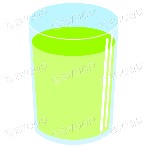 Refreshing green cold drink. Could be juice or soda