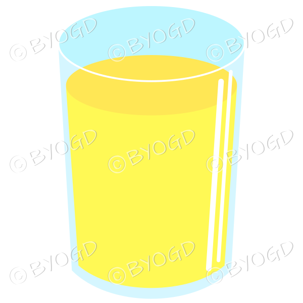 Refreshing yellow cold drink. Could be juice or soda.