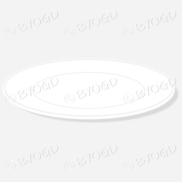 Side view of a white plate