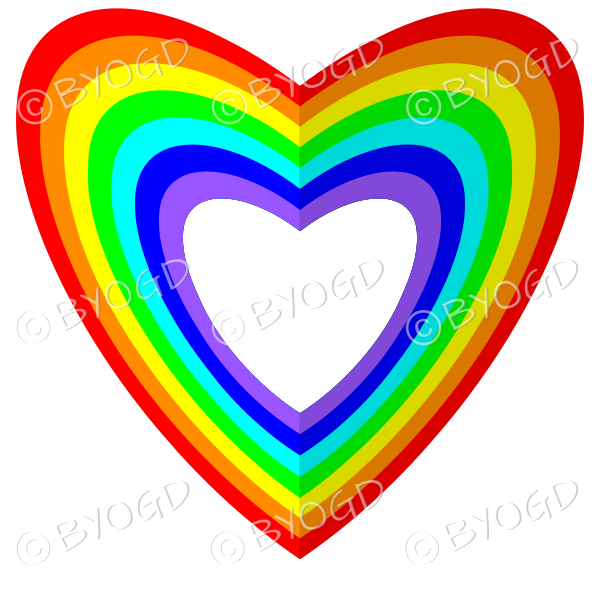 Multi-coloured rainbow heart - 3D folded