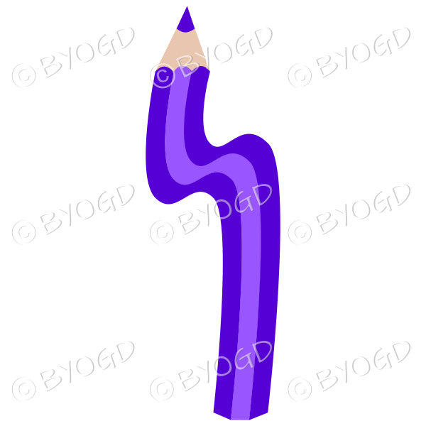Purple bendy pencil