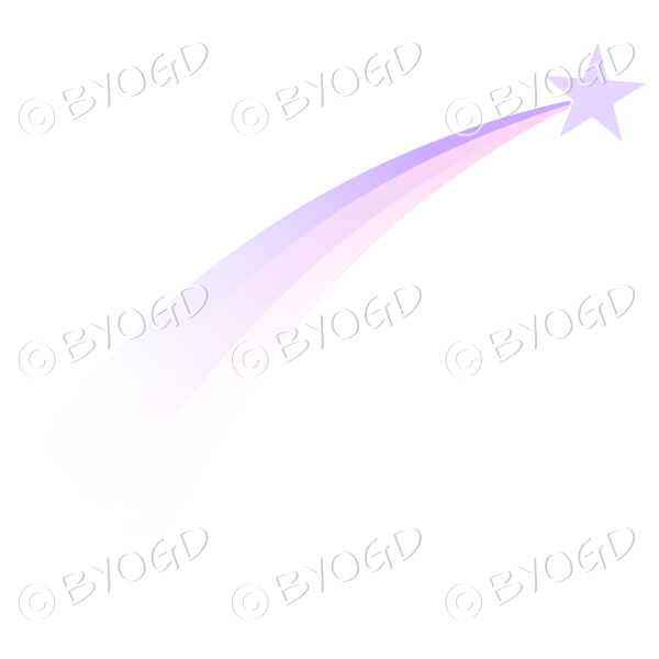 Purple and pink shooting star with transparent tail