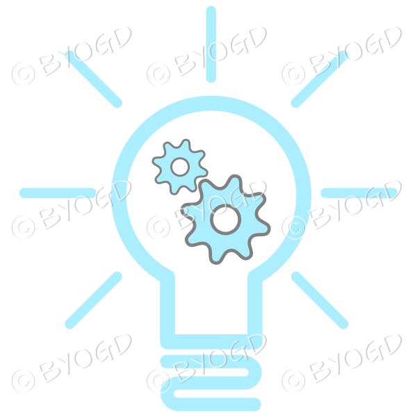 Light blue ideas light bulb