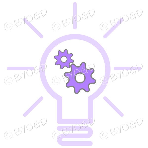 Purple ideas light bulb