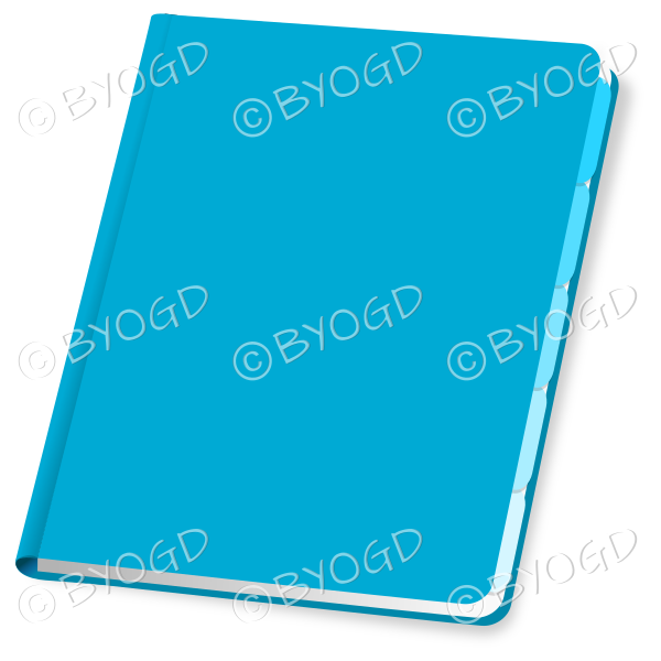 Light Blue folder closed with blank cover for your title