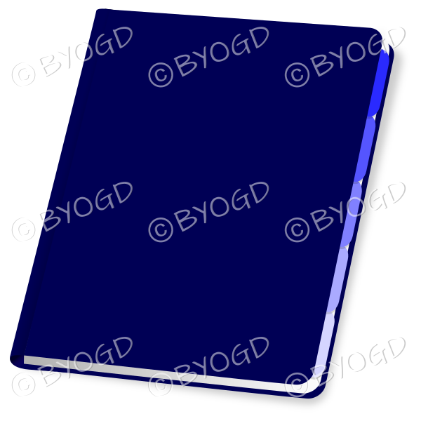 Blue folder closed with blank cover for your title