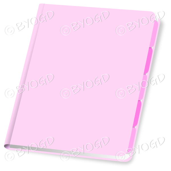 Pink folder closed with blank cover for your title