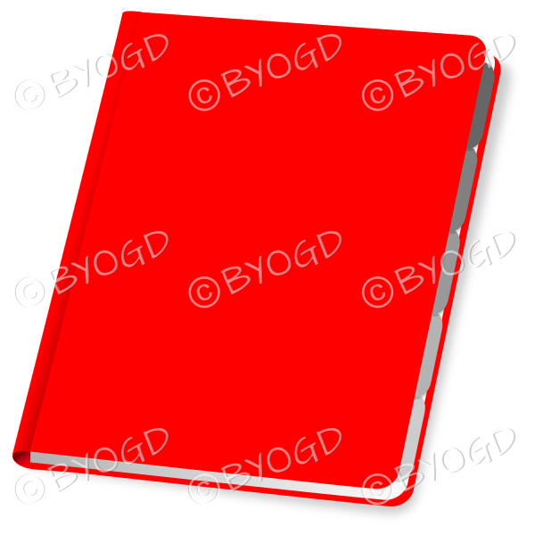 Red folder closed with blank cover for your title