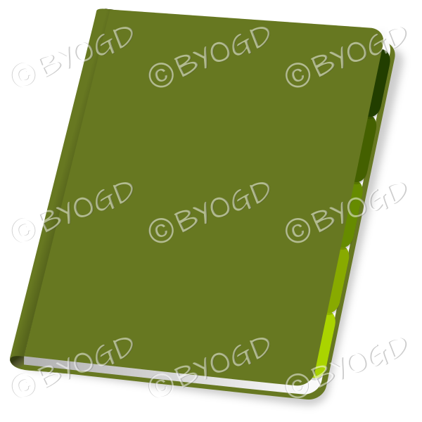Green folder closed with blank cover for your title