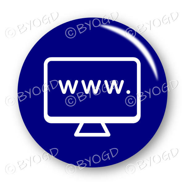 www website button - round in blue