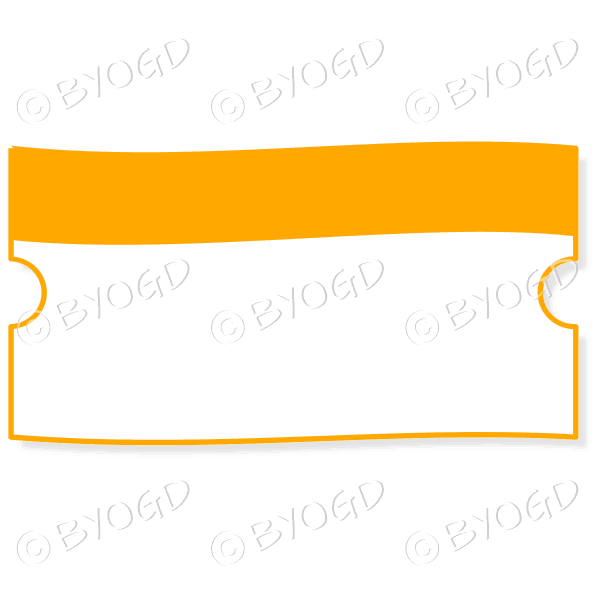 Blank white ticket with orange edge