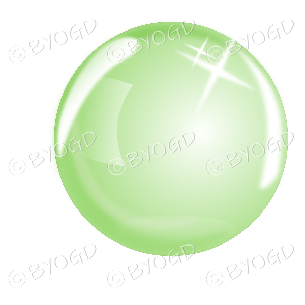 Green bubble, sphere or crystal ball